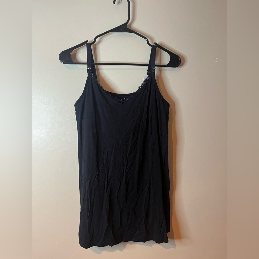 PJ2. Isabel Maternity Black Nursing Sleep Tank NWT